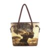 Product image for the Chariots of Faith Canvas Tote showing a side silhouette of a woman's face with the words of Psalm 20:7.