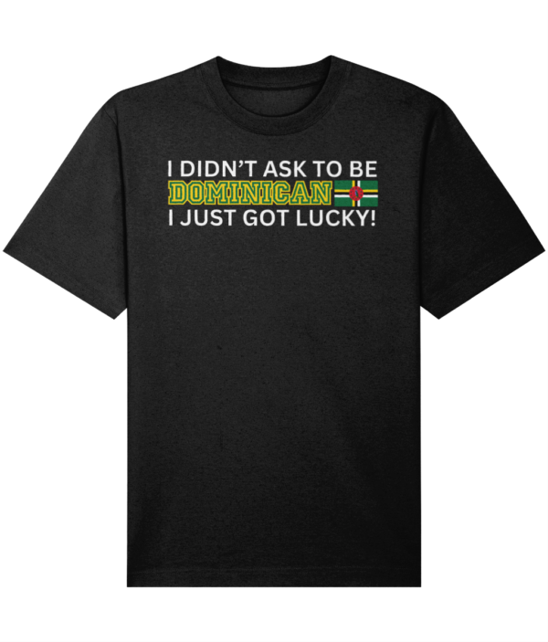 T-SHIRT - 100% Organic Cotton - DOMINICA Lucky (Text Wh)