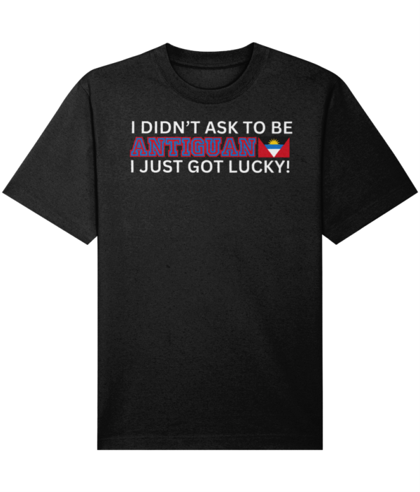 T-SHIRT - 100% Organic Cotton - ANTIGUA Lucky (Text Wh)