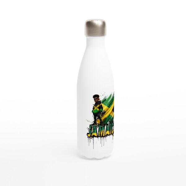 White 17oz Stainless Steel Water Bottle |JAMAICA